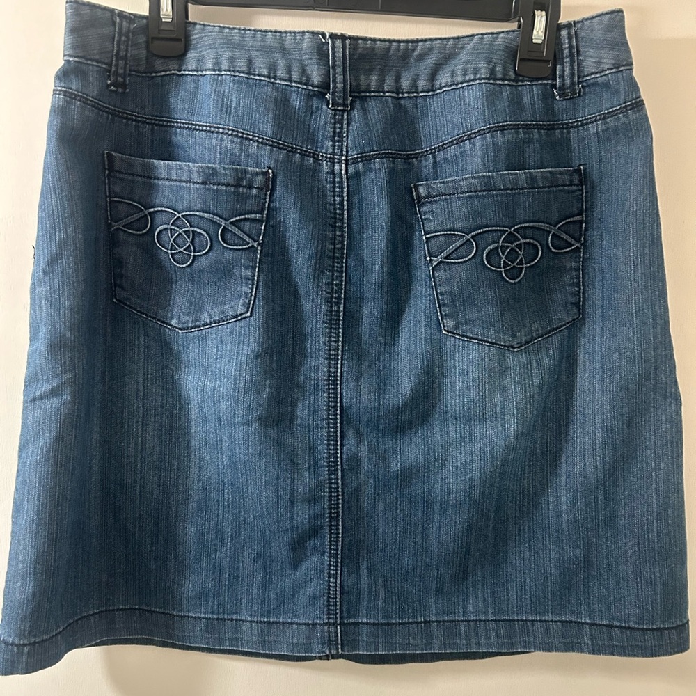 Christopher & Banks Petite Dark Blue Denim Skirt - Picture 4 of 5